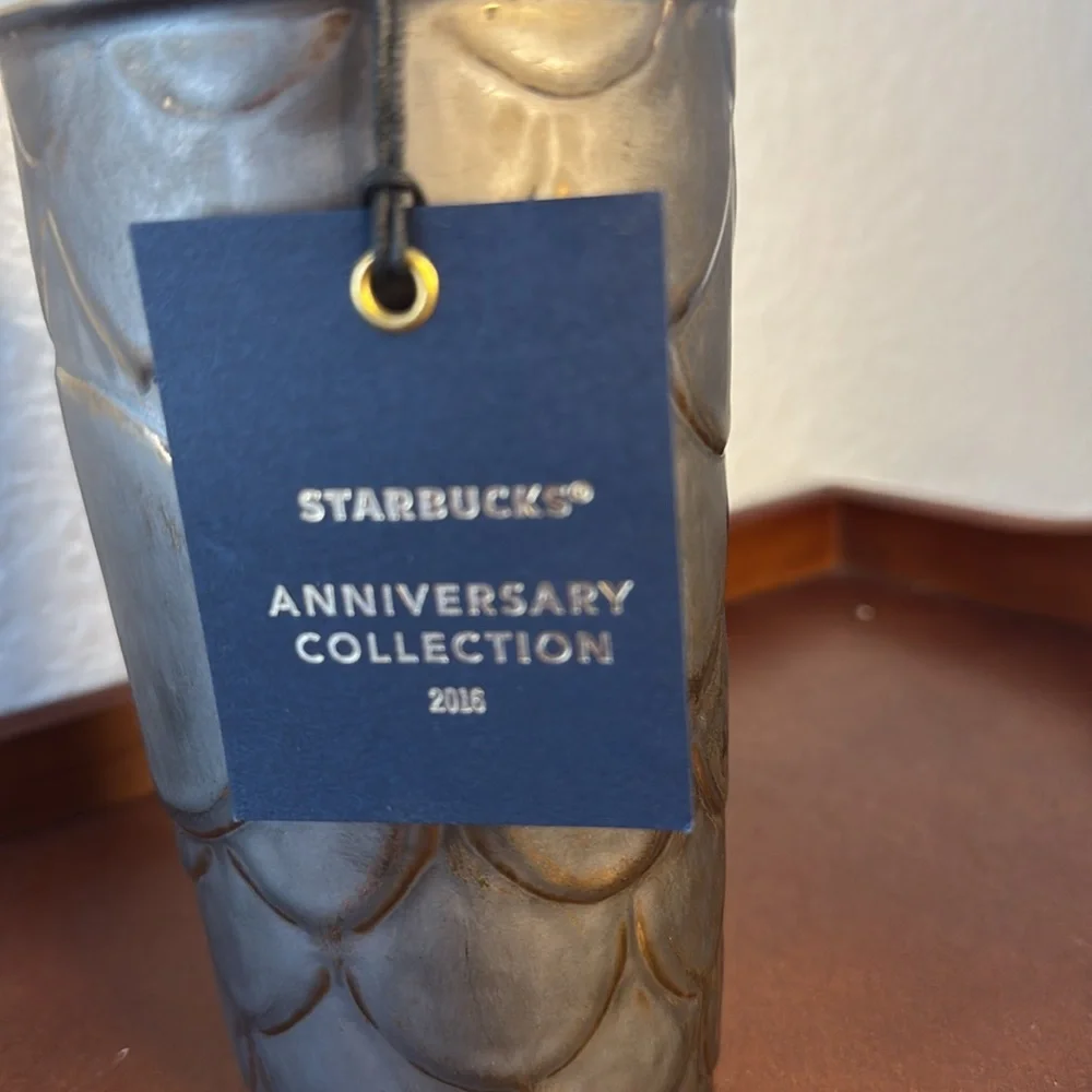 Starbucks Mermaid Siren scales Anniversary Collection Silver Tumbler